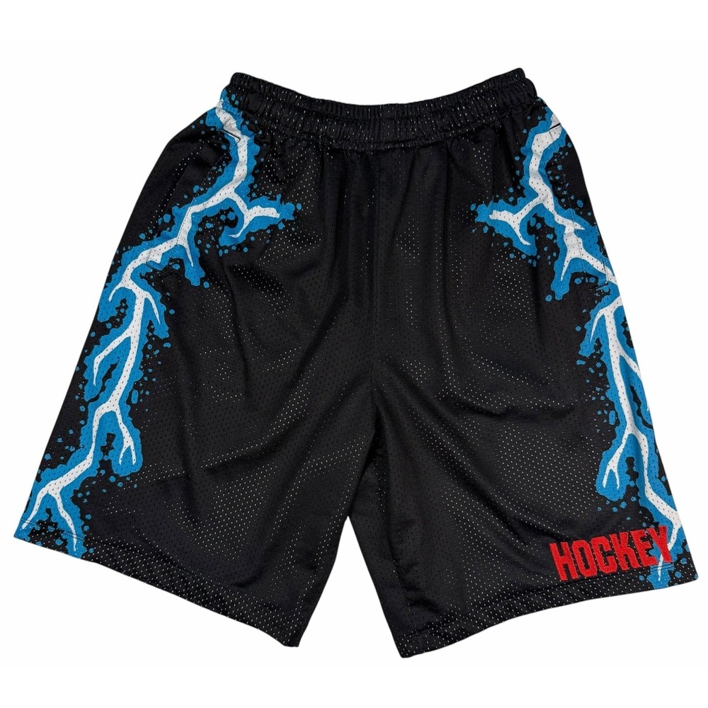 Hockey Eyes Without A Face Men's Mesh Skateboard Shorts Lightning Bolt Small